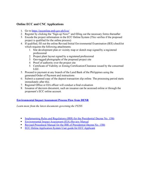 When to Apply for an ECC or a CNC .